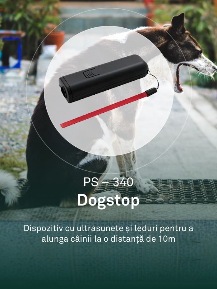 Dispozitiv cu ultrasunete pentru alungarea cainilor.
